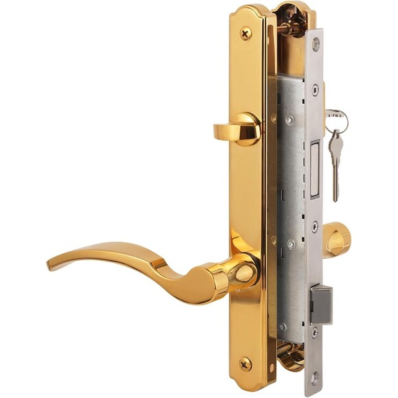 House Guard Hinged Patio Door Handle System (Brass) - Picture 2 of 12